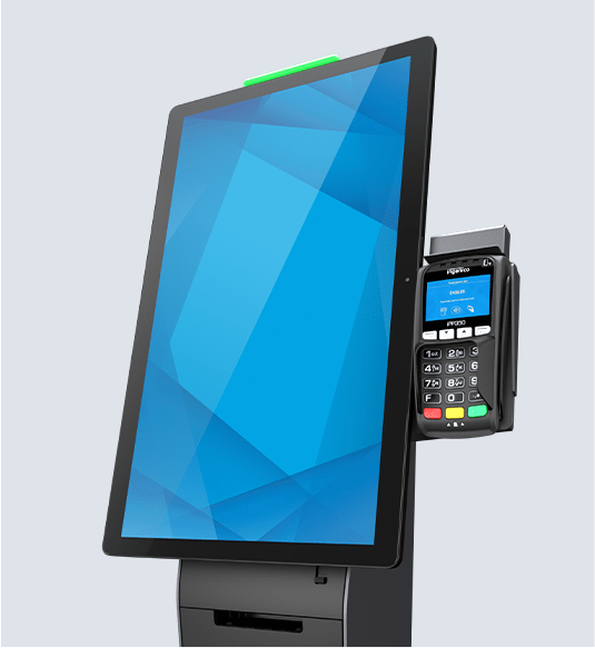Bild von interaktivem Elo Wallaby Pro Kiosk mit Bezahlterminal